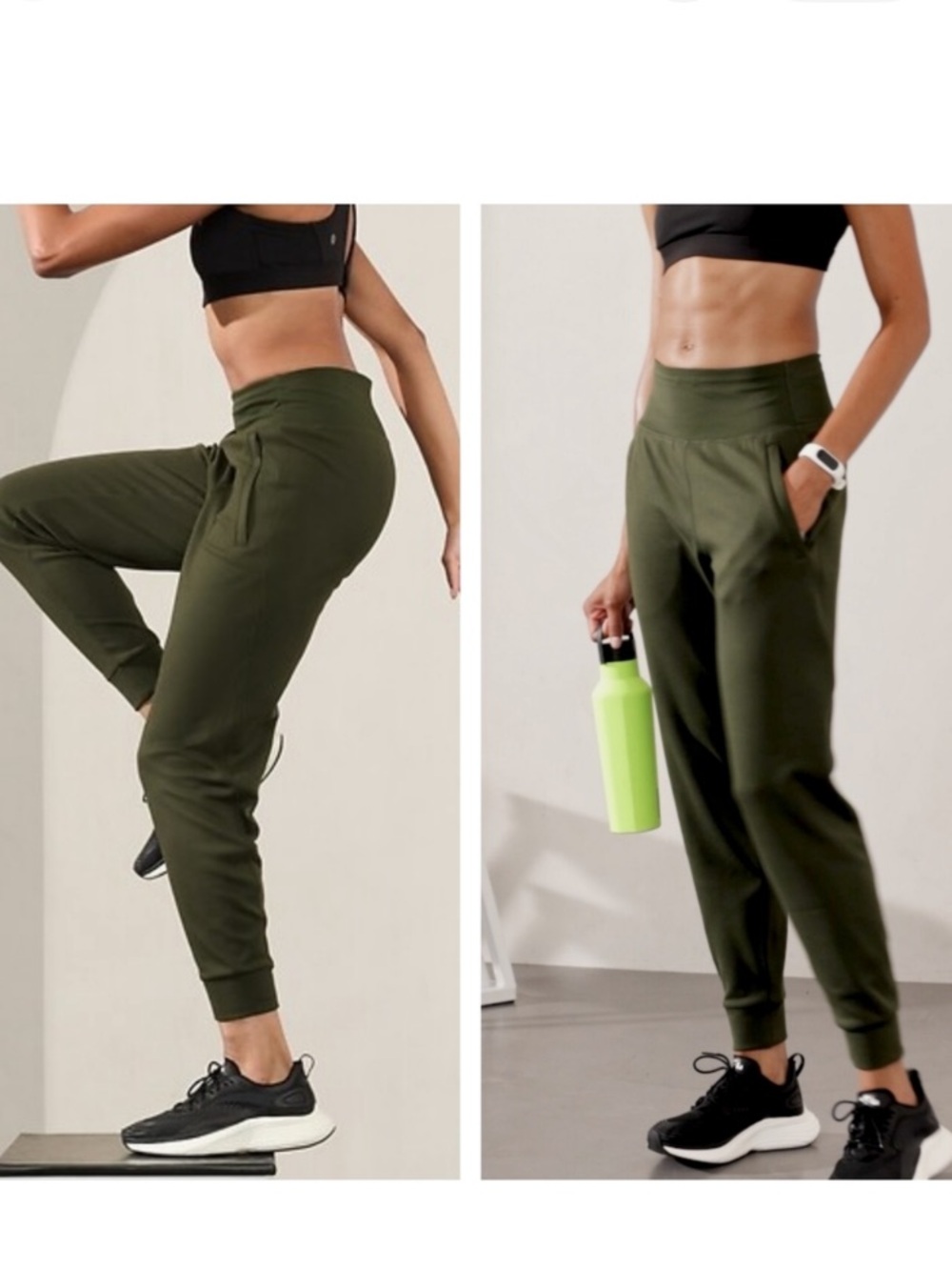 Athleta Aspen Green Athleisure High Rise Unstoppable Jogger Pants Large Tall